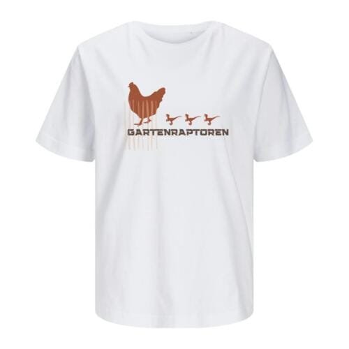 Tshirt gartenraptoren weiß
