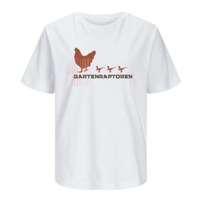 Tshirt gartenraptoren weiß