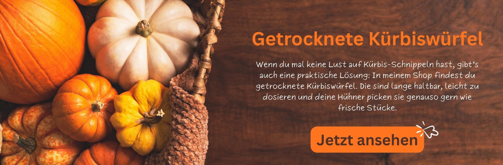 getrocknete Kürbiswürfel