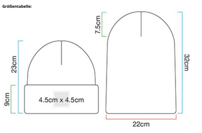 Größentabelle Patch Strickmütze
