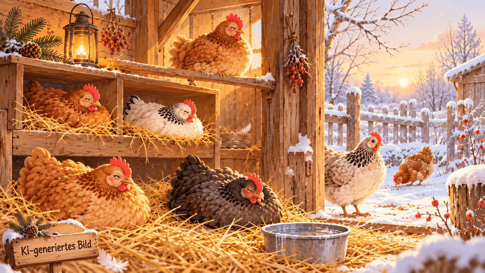 Winterzeit im Hühnerstall